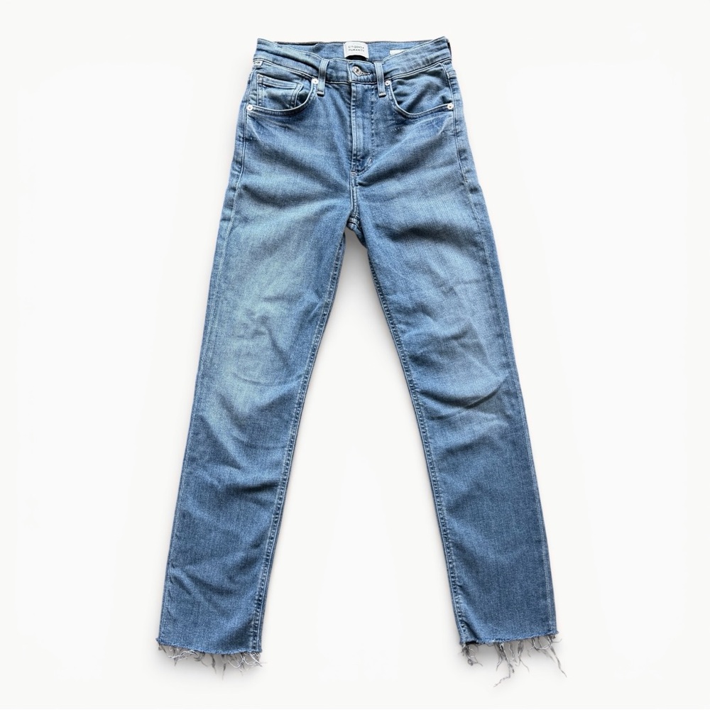 Citizens of Humanity Isola Crop Straight Leg Jeans Raw Hem - 24 - Picture 1 of 13